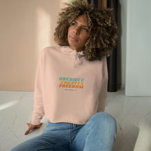 Load image into Gallery viewer, Obedience Creates Freedom - Crop Hoodie