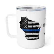 Load image into Gallery viewer, Thin Blue Line - Wisconsin - Insulated Coffee Mug, 10oz
