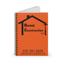 Load image into Gallery viewer, Benni Construction - Spiral Notebook

