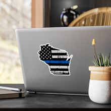 Load image into Gallery viewer, Thin Blue Line - Wisconsin - Vinyl Decals
