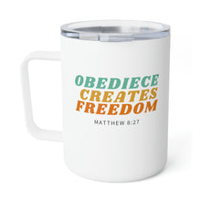 Load image into Gallery viewer, Obedience Creates Freedom - Christian Insulated Coffee Mug, 10oz
