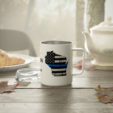 Load image into Gallery viewer, Thin Blue Line - Wisconsin - Insulated Coffee Mug, 10oz
