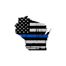 Load image into Gallery viewer, Thin Blue Line - Wisconsin - Vinyl Decals
