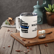 Load image into Gallery viewer, Thin Blue Line - Wisconsin - Insulated Coffee Mug, 10oz
